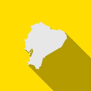Ecuador map on yellow background with long shadow Stock Illustration
