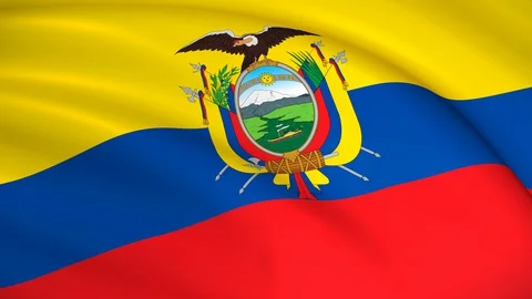 Ecuador National Flag Stock Footage 129201098