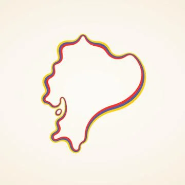 Ecuador - Outline Map Stock Illustration