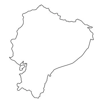 Ecuador outline map vector silhouette geographic border cartography illustr.. Stock Illustration