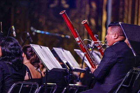 The Ecuador Symphony Orchestra concludes an Ibero-American gathering of young mu Fotos de archivo