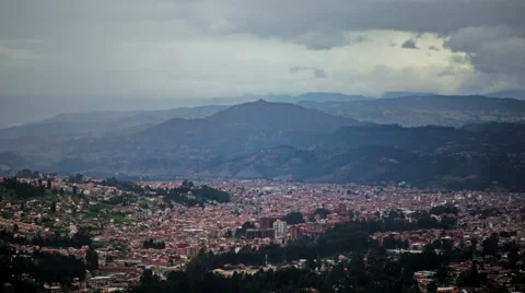 Ecuador. View on Cuenca. Rainy day. 4k time lapse Stock Footage 64081750