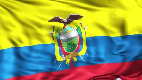 Ecuador Waving Flag Background Stock Footage 204134699