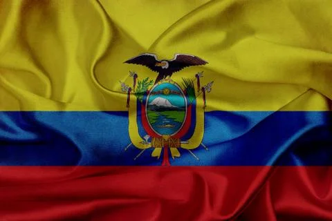 Ecuador waving flag Stock Illustration
