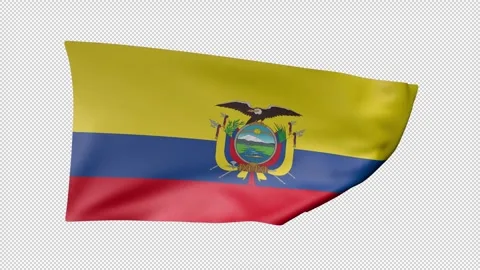 Ecuador Waving Flag Transparent Alpha Stock Footage 274431093