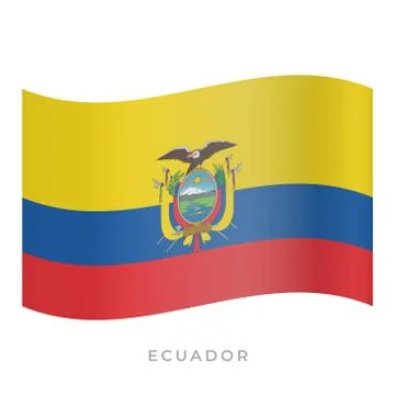 Ecuador waving flag vector icon. Vector illustration isolated on white. Stock Illustration