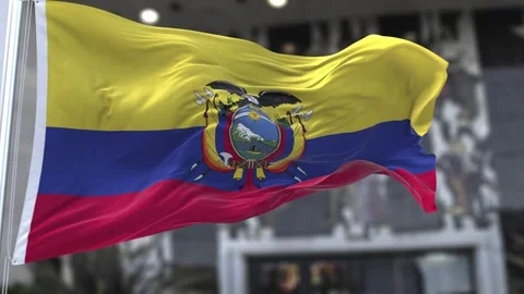 Ecuador Wavy Flag in the Wind Waving Official Flag 4K Stock Footage 317033543
