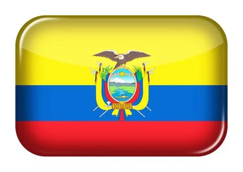 Ecuador web icon rectangle button 스톡 일러스트