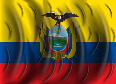 Ecuador wind flag イラスト素材