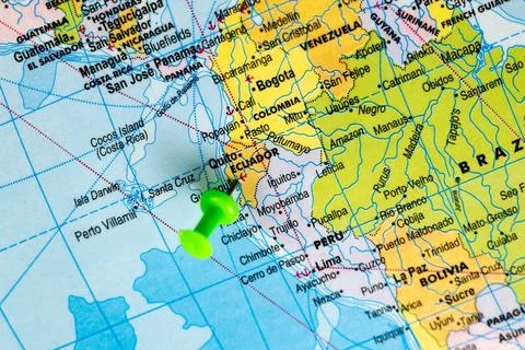 Ecuador on World Map Stock Photos