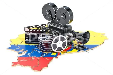 Ecuadorian cinematography, film industry concept. 3D rendering Stock Illustration