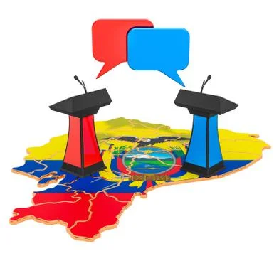 Ecuadorian Debate concept, 3D rendering Ilustración de archivo
