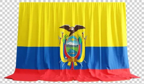 Ecuadorian Flag Curtain in 3D Rendering Ecuador's Biodiversity Stock Illustration