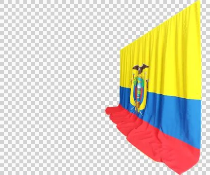 Ecuadorian Flag Curtain in 3D Rendering Ecuador's Biodiversity Stock Illustration