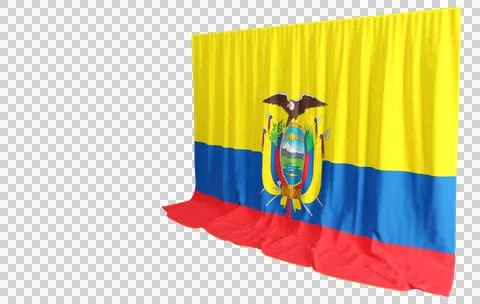 Ecuadorian Flag Curtain in 3D Rendering Ecuador's Biodiversity Stock Illustration