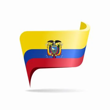 Ecuadorian flag map pointer layout. Vector illustration. Stock Illustration
