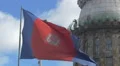 Ecuadorian flag waving in Quito, Ecuador 4k or 4k+ Resolution