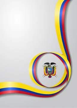 Ecuadorian flag wavy background. Vector illustration. Stock Illustration