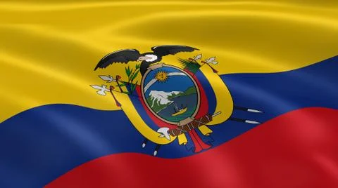 Ecuadorian flag in the wind Stock-Fotos