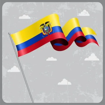 Ecuadorian wavy flag. Vector illustration Stock Illustration