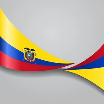Ecuadorian wavy flag. Vector illustration Stock Illustration