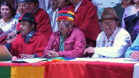 Ecuador's biggest indigenous organization asks President Lasso to resign, ECUADO Stock Footage 234038759