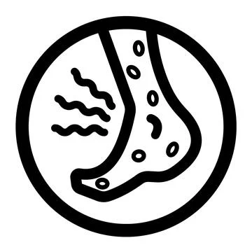Eczema on foot vector icon Stock Illustration