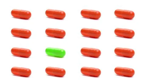 Ed capsules isolated on a white background. illustration. medicine concept Stock Photos