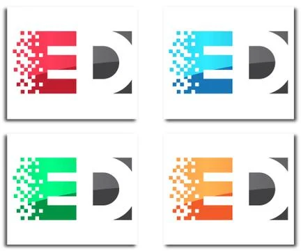 ED Creative Logo Design Concept Stock Illustration