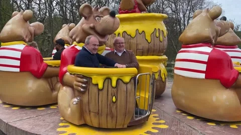 Ed Davey pets animals on Devon campaign trail  Stock Footage 306850910