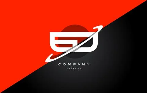 Ed e d  red black technology alphabet company letter logo icon Stock-Illustration