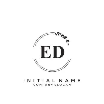 ED Initial handwriting logo design Stock Illustration
