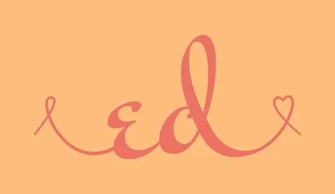 ED initial wedding monogram calligraphy vector illustration. Hand drawn let.. Illustrazione stock