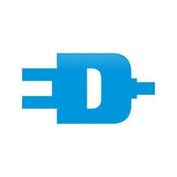 ED Initials Electric Plug Shape Symbol Logo Design Stock Illustration