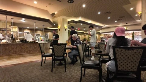 ED: Las Vegas, NV, USA 08/25/2025: Enjoying a Delicious Buffet at a Casino Hotel Stock Footage 316800824