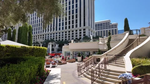 ED: LV, NV, US 8/25/25: Bacchus Pool Stairs With Fortuna Pool View in Sunny 動画素材 317763574