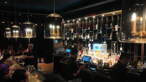 ED: LV, NV, US 8/25/25: Timelapse Showing Bartender Serving Drinks at Ghostbar 動画素材 318541553