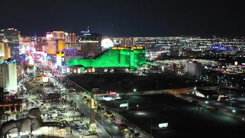ED: LV, NV, US 8/25/25: Nighttime View of the Las Vegas Strip With Vibrant Stock Footage 318618063