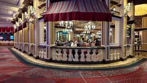 ED: LV, NV, US 8/25/25: Wide Angle View of Poker Activity in Las Vegas Casino Stock Footage 319029713