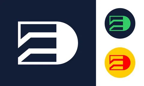 ED negative space logo Stock Illustration