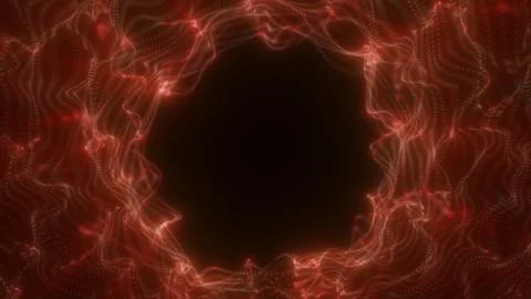 Ed particle vortex with dynamic energy waves forming a circular void in the.. イラスト素材