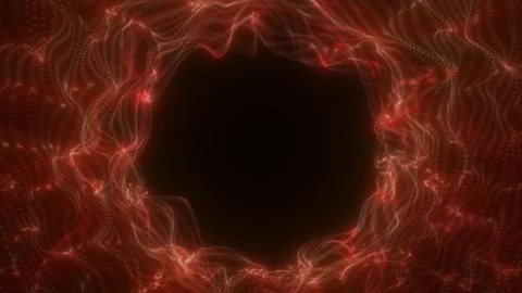Ed particle vortex with dynamic energy waves forming a circular void in the c 스톡 사진