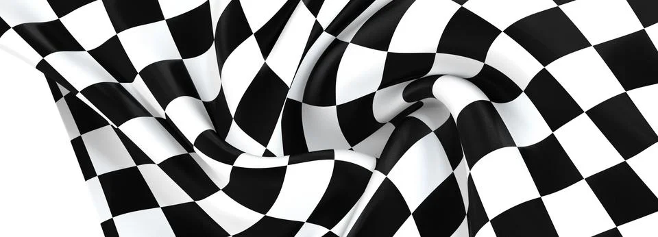 Ed rendering of a background of the checkered white black flag pattern Stock Illustration