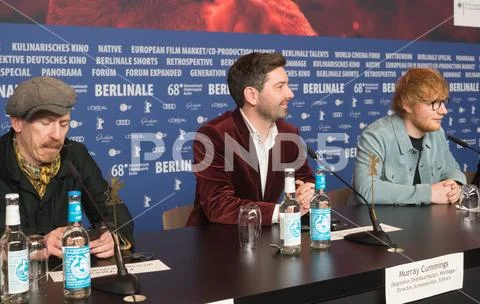Ed Sheeran, Murray Cummings and Foy Vance at Berlinale 2018 Stock Photos