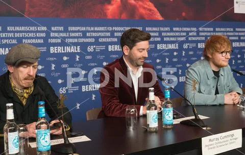 Ed Sheeran, Murray Cummings and Foy Vance at Berlinale 2018 Stock Photos