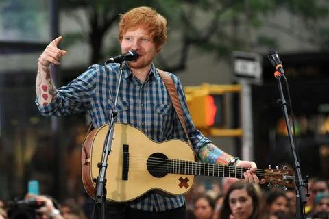  Ed Sheeran performs on NBC s Today Show in New York City - 04 July 2014 F... Stock Photos