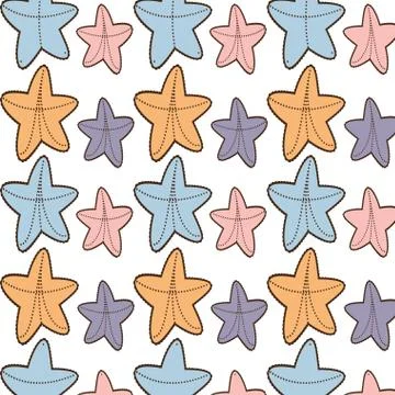 Ed starfish beach seamless pattern design 스톡 일러스트