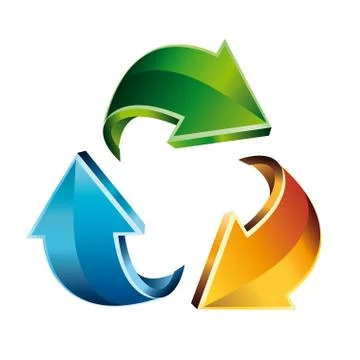 Ed three arrows in three colors Stock Illustration