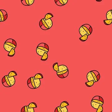 Edam cheese food slice vector seamless pattern Stock Illustration