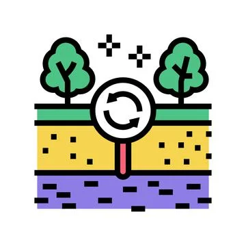 Edaphotop ecosystem color icon vector illustration Illustrazione stock